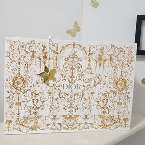 Authentic Dior Gold and White Shopping Bag